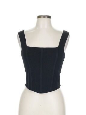 Zara Black Ribbed Crop Top